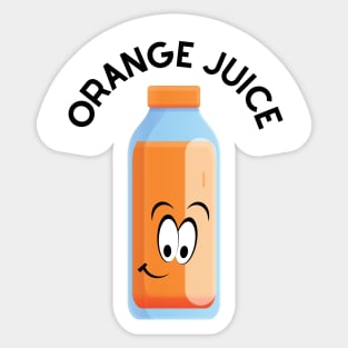 Bottle of orange juice label sticker Sticker